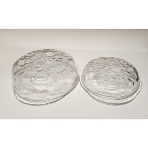 Libbey Orchard Fruit Clear Glass 3Qt Round Casserole Baking Dish & Pie Plate Lid